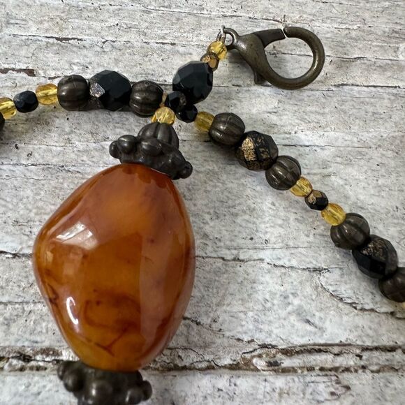 Vintage Carlisle NWT 125.00 Polished Stone Chain Belt - Picture 8 of 9